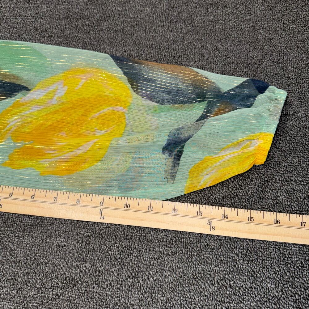 White Houses Black Market Off Shoulder Blouse Size XS Boho Fairy Yellow Teal - Picture 9 of 10